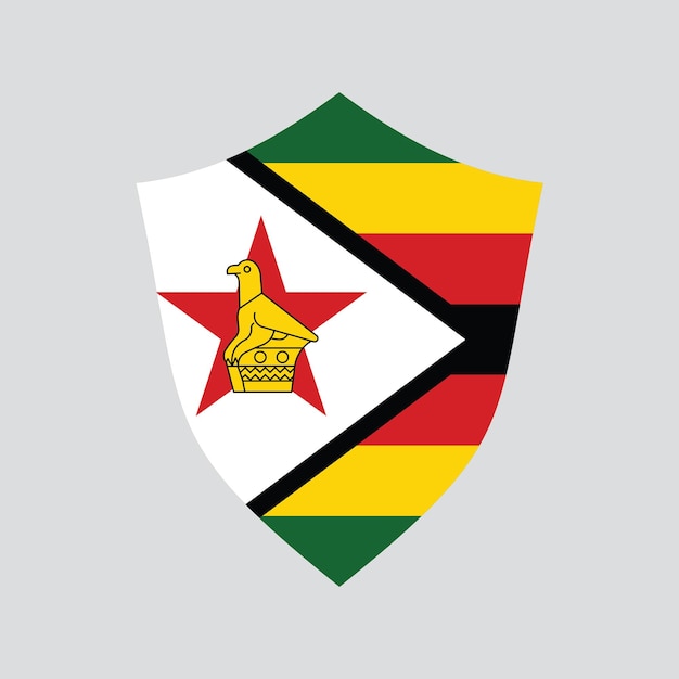 Bandera de Zimbabue en el marco en forma de escudo