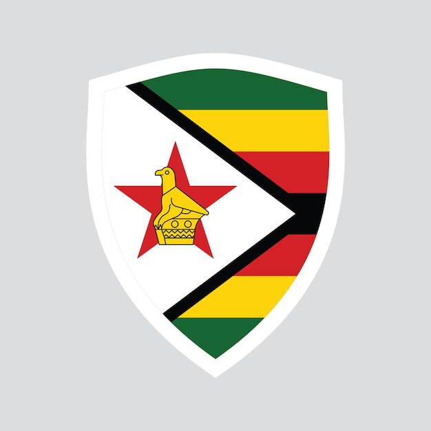 Bandera de Zimbabue en el marco en forma de escudo