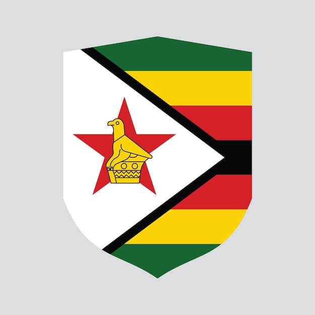 Bandera de Zimbabue en el marco en forma de escudo