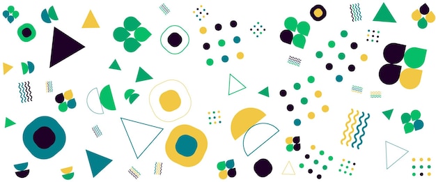 Banderas abstractas coloridas con diseño vectorial geométrico de Memphis Para el fondo de banner, presentación de negocios o tecnología, folleto web, diseño de portada, papel tapiz