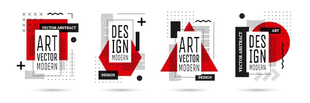 Banderas abstractas Elementos de diseño gráfico Marcos de pósteres modernos Diseño con formas geométricas o puntos Arte creativo Figuras mínimas Título de texto Cubiertas de folleto Conjunto fondos vectoriales