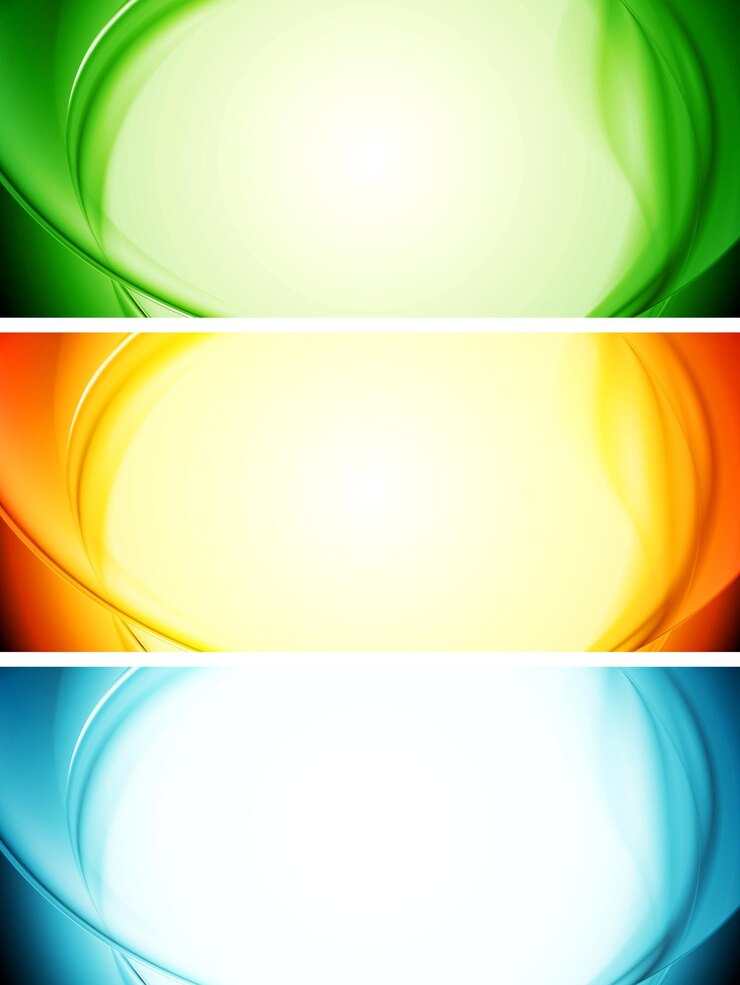 Vector banderas abstractas onduladas brillantes. ilustración vectorial