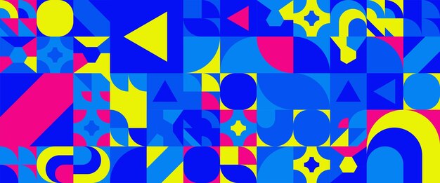 Banderas abstractas de vector rosa y amarillo de moda con diseño geométrico de mosaico Para fondo de banner presentación de negocios o tecnología folleto web diseño de portada papel tapiz