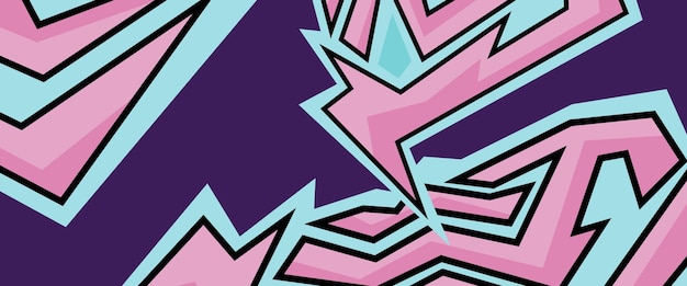 Banderas abstractas vectoriales de color rosa azul y púrpura para carreras de deportes de velocidad Diseños de kits de banderas de carreras de rayas gráficas abstractas para vehículos de carreras, carreras de rally, aventuras y librea
