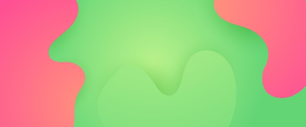 Banderas abstractas vectoriales simples con ondas verdes y rosas y líquido