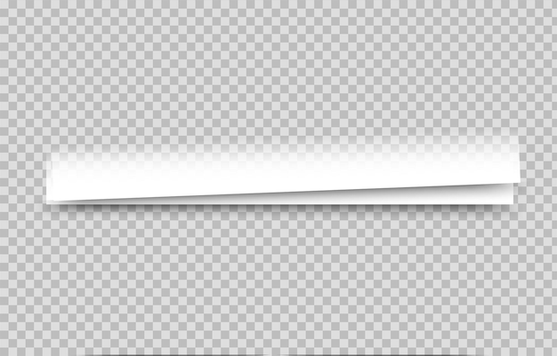 Banderas blancas vacías con sombra Banner de descripción de papel Cabecera vectorial de la web Interfaz con sombra de gris