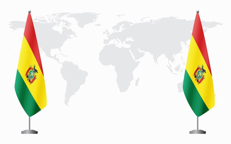 Las banderas de Bolivia y Bolivia para la reunión oficial