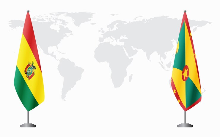 Banderas de Bolivia y Granada para la reunión oficial