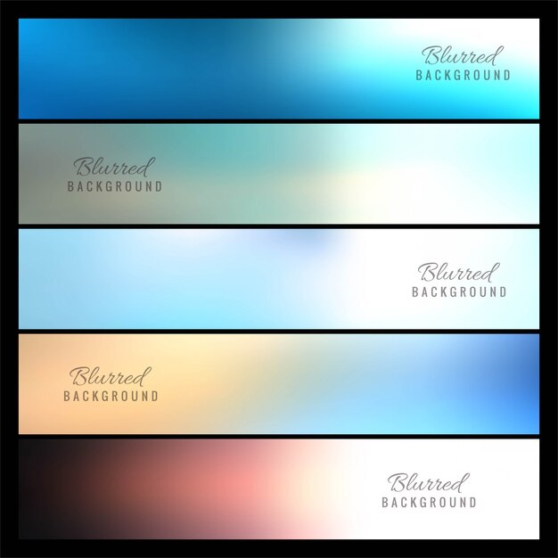 Banderas borrosas coloridos hermosos conjunto vector