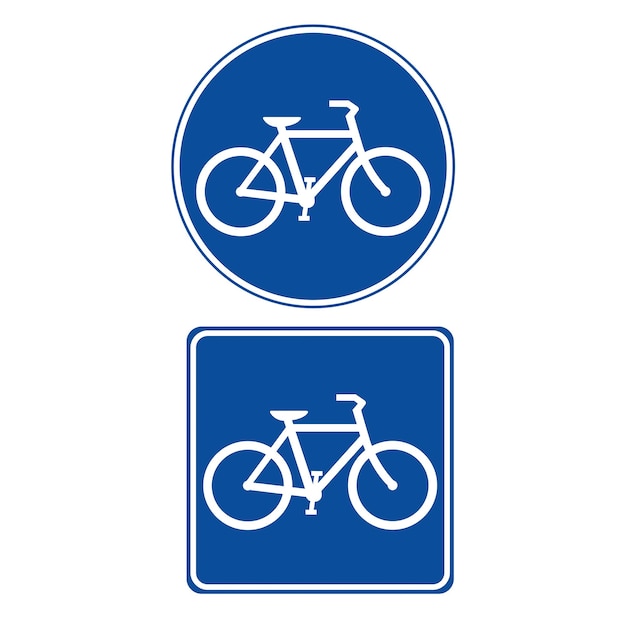 Vector banderas de carriles para bicicletas sobre un fondo blanco con espacio para copiar