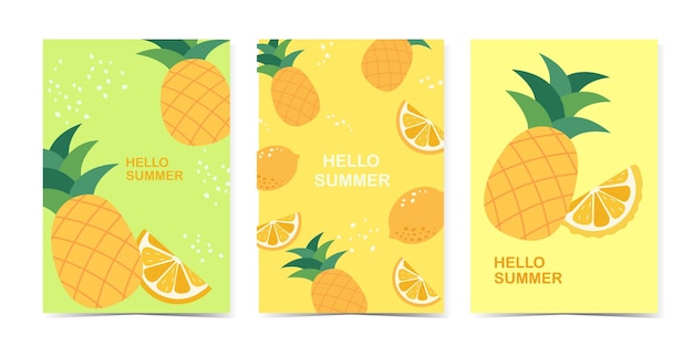 Banderas y carteles de venta de verano Conjunto de ilustraciones vectoriales para la web y las redes sociales