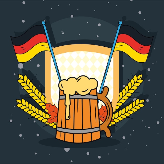 Banderas de cerveza y alemania