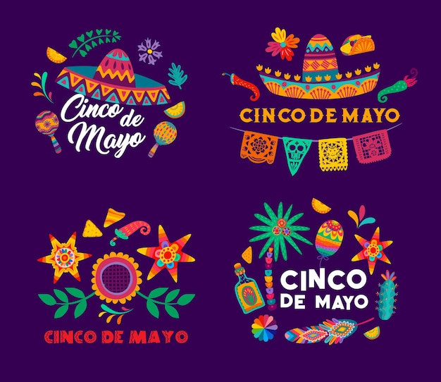 Las banderas coloridas de la fiesta mexicana del Cinco de Mayo