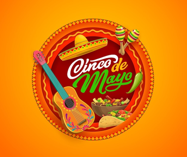 Vector banderas cortadas en papel de las fiestas mexicanas de cinco de mayo