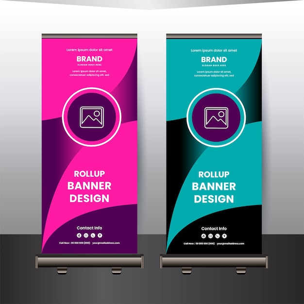 Banderas enrollables corporativas agencias de marketing conferencias de redes sociales diseño de banners enrollables prohibición