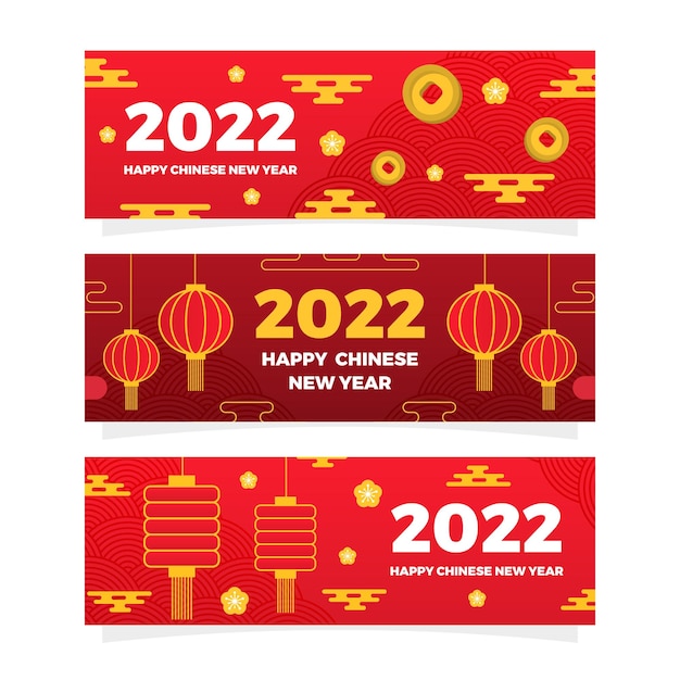 Banderas de Feliz Año Nuevo Chino 2022