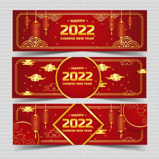 Banderas de Feliz Año Nuevo Chino 2022