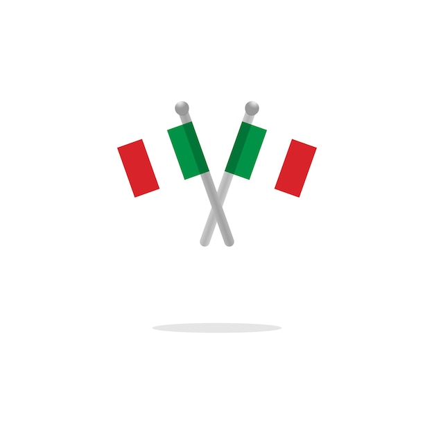 Banderas de italia para cruzar ilustración vectorial