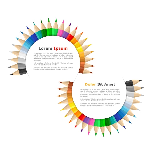Las banderas con lápices de colores eps10 ilustración vectorial