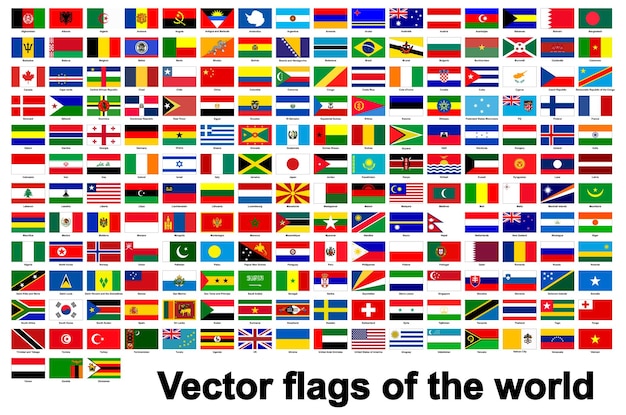 Banderas del mundo aisladas en fondo blanco Ilustración vectorial EPS10