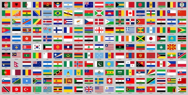 Vector banderas nacionales de todos los países