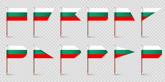 Banderas de palillos de dientes búlgaros recuerdo de búlgaria palillos de dentadas de madera con papel mapa de la marca de ubicación de la bandera