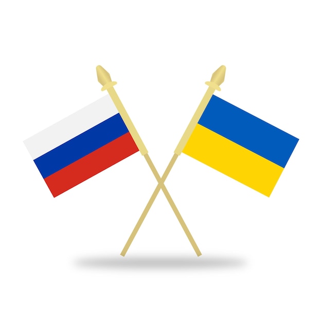 Banderas de Rusia y Ucrania juntas