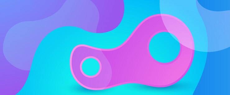 Vector banderas sencillas de diseño moderno con vectores azules y púrpuras ondulados y líquidos