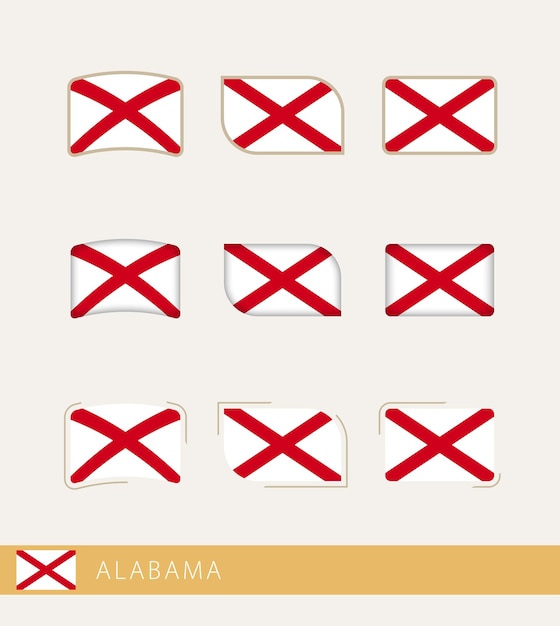 Banderas vectoriales de alabama colección de banderas de alabama