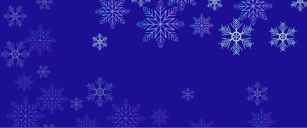 Banderas vectoriales azules y blancas con decoración de copos de nieve