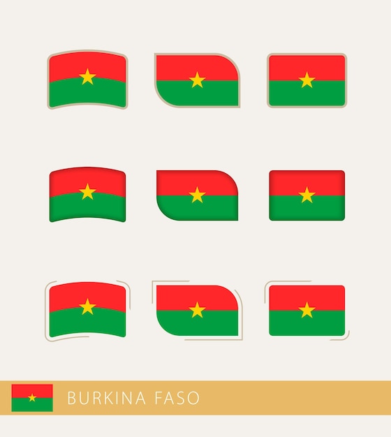 Banderas vectoriales de Burkina Faso colección de banderas de Burkina Faso