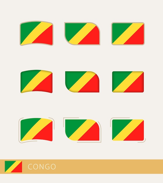 Vector banderas vectoriales de congo colección de banderas de congo