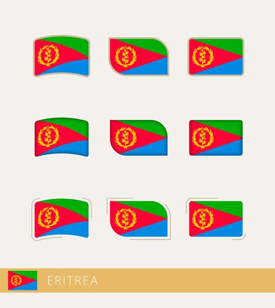 Banderas vectoriales de eritrea colección de banderas de eritrea