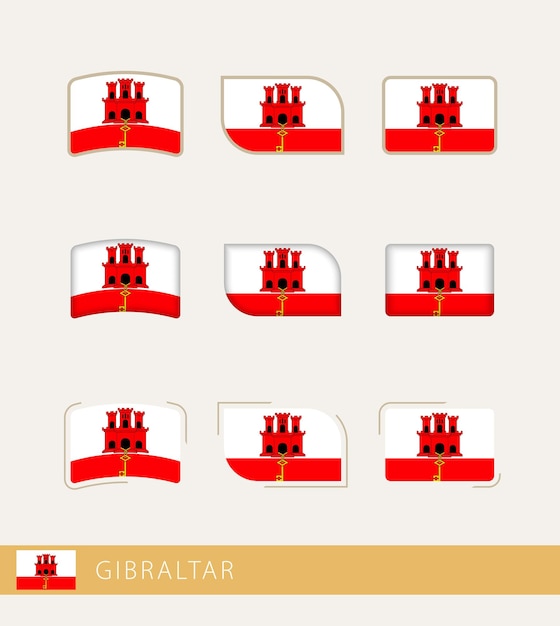 Banderas vectoriales de Gibraltar colección de banderas de Gibraltar