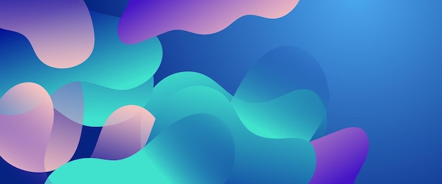 Banderas vectoriales simples de color azul y púrpura con ondas de manchas abstractas y formas líquidas Diseño vectorial para presentaciones folletos carteles de fondo invitaciones para informes anuales