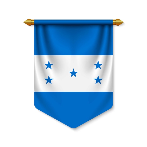 Banderín realista 3D con bandera