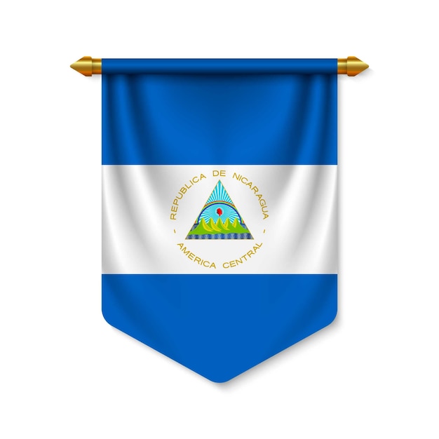 Banderín realista 3D con bandera