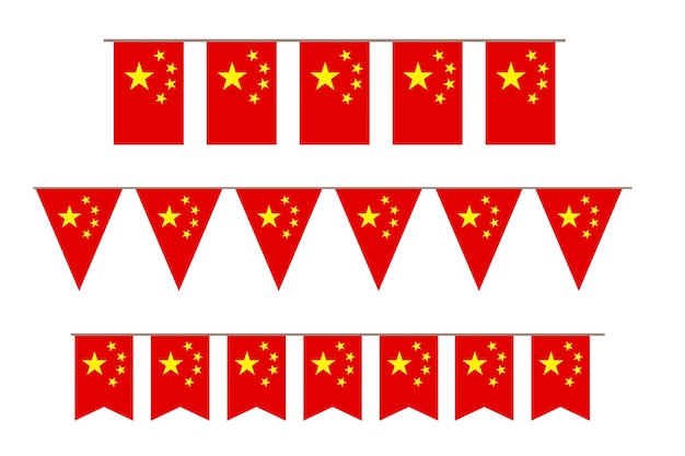 Banderines de banderas chinas Guirnalda de los símbolos nacionales de China Decoración para China Estandarte de banderines chinos