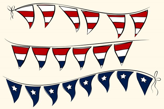 Banderines del banderín del Día de la Independencia