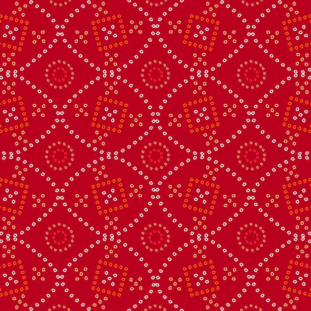 Bandhani patrón de puntos de la India en fondo de color rojo