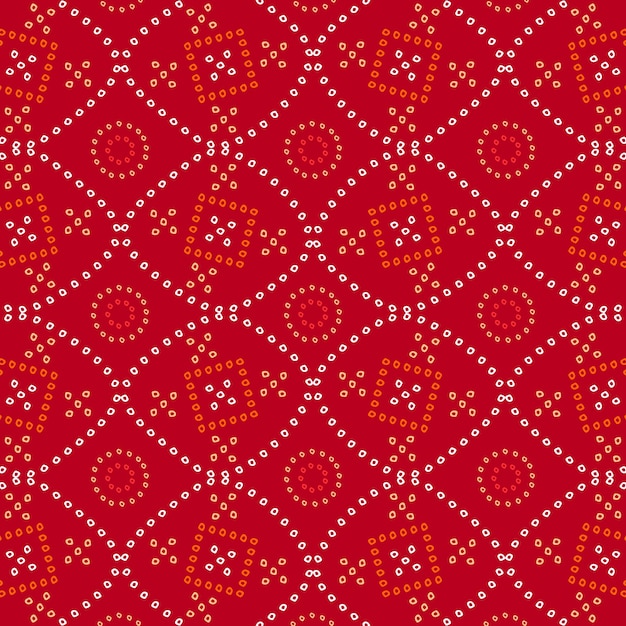 Vector bandhani patrón de puntos de la india en fondo de color rojo