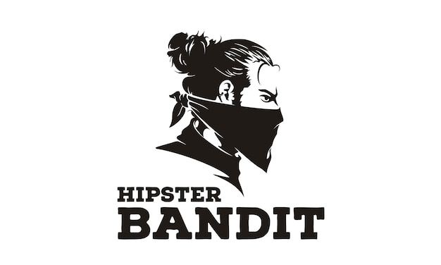 Bandit hipster logo / ilustración