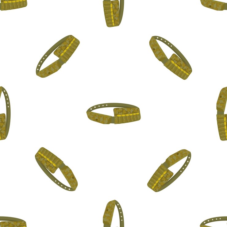 Vector bandolier militar con patrón sin costuras sobre fondo blanco