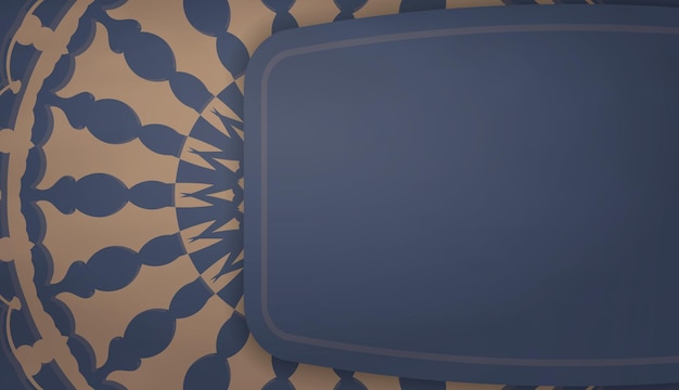Baner en azul con adorno marrón indio para el diseño debajo de su texto