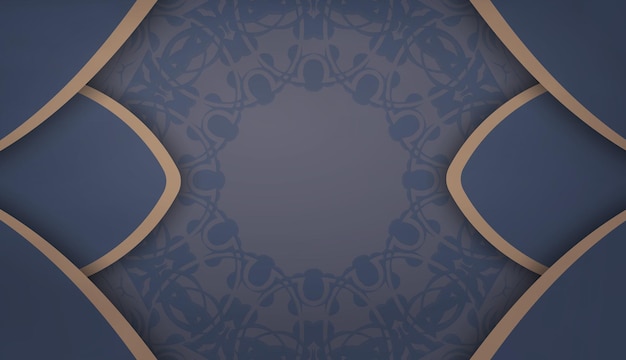 Baner en azul con un lujoso patrón marrón para diseñar debajo de su logotipo o texto