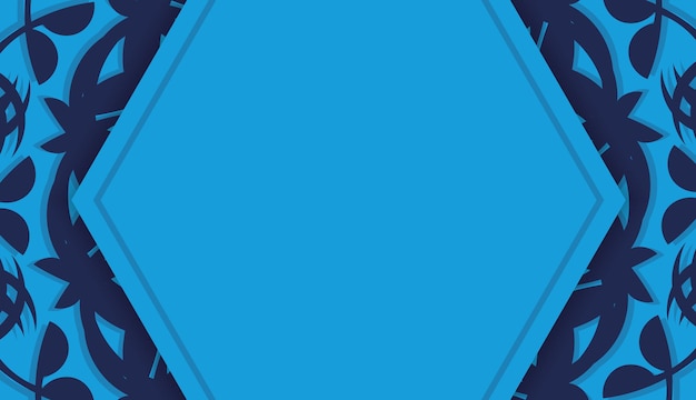Baner en azul con un patrón griego y un lugar para el logotipo o el texto
