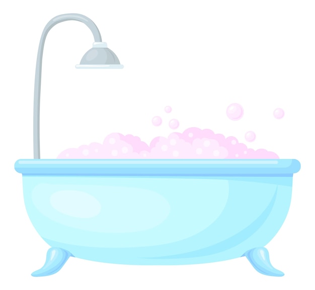 Bañera de burbujas de espuma rosa icono de baño de confort aislado sobre fondo blanco