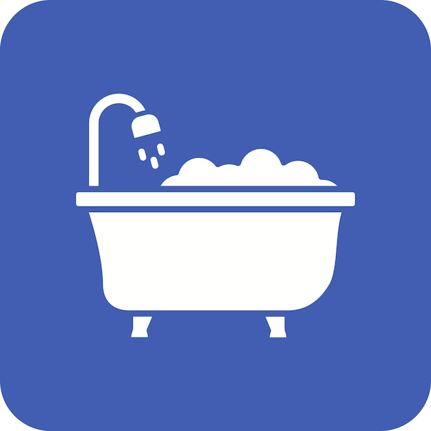 una bañera con un letrero azul que dice baño
