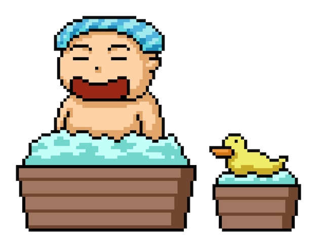 Bañera de pixel art man