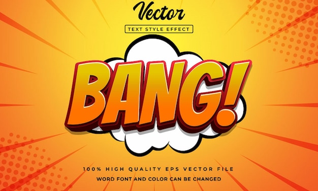 Bang comic 3d efecto de texto editable